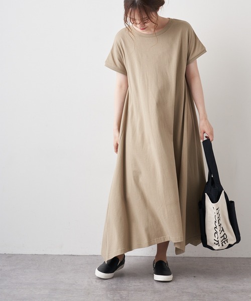 PUAL CE CIN(ピュアルセシン)の「【WEB限定】カットソーフレアマキシワンピース(ワンピース・レディース・ブラック/ブルー/ベージュ系その他/グレイッシュベージュ・FREE)」の15枚目の写真