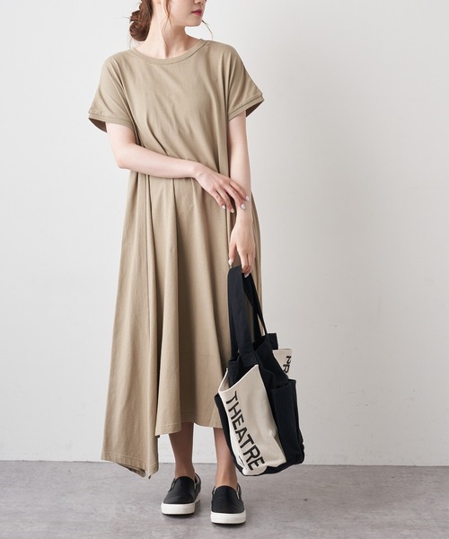 PUAL CE CIN(ピュアルセシン)の「【WEB限定】カットソーフレアマキシワンピース(ワンピース・レディース・ブラック/ブルー/ベージュ系その他/グレイッシュベージュ・FREE)」の13枚目の写真