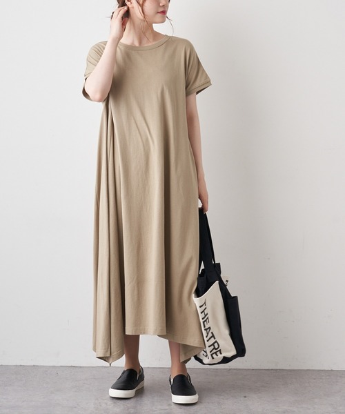 PUAL CE CIN(ピュアルセシン)の「【WEB限定】カットソーフレアマキシワンピース(ワンピース・レディース・ブラック/ブルー/ベージュ系その他/グレイッシュベージュ・FREE)」の14枚目の写真