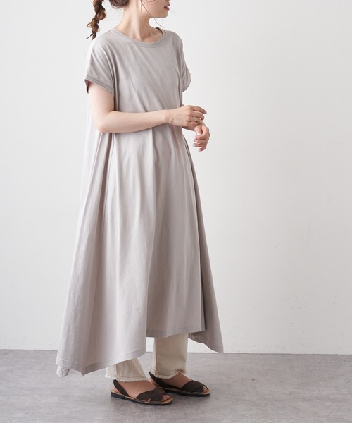 PUAL CE CIN(ピュアルセシン)の「【WEB限定】カットソーフレアマキシワンピース(ワンピース・レディース・ブラック/ブルー/ベージュ系その他/グレイッシュベージュ・FREE)」の7枚目の写真