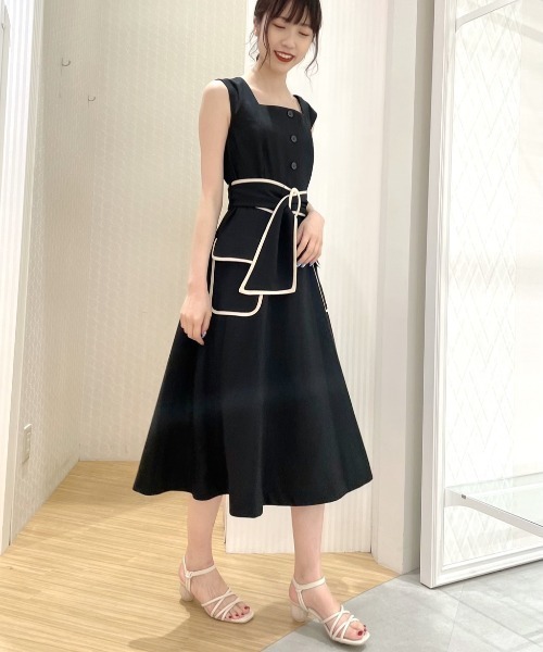 WILLSELECTION(ウィルセレクション)の「ベルト付きパイピングワンピース(ワンピース・レディース・ブラック/ベージュ・MEDIUM)」の22枚目の写真