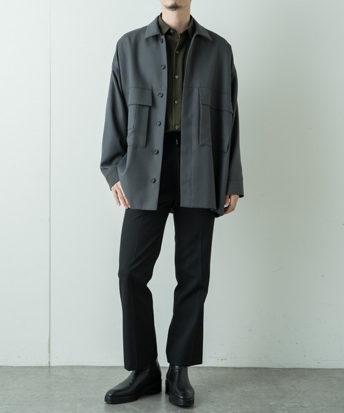 Lui's(ルイス)の「ウールカルゼカバーオール(カバーオール・メンズ・グレー/ブラック・MEDIUM/SMALL)」の4枚目の写真