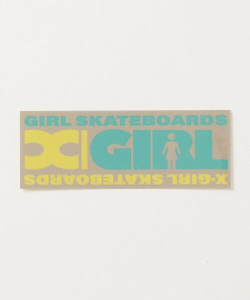 X-girl(エックスガール)の「GIRL SKATEBOARDS BOX STICKER(ステッカー/テープ・レディース・ブルー/ベージュ・ONE SIZE)」の6枚目の写真