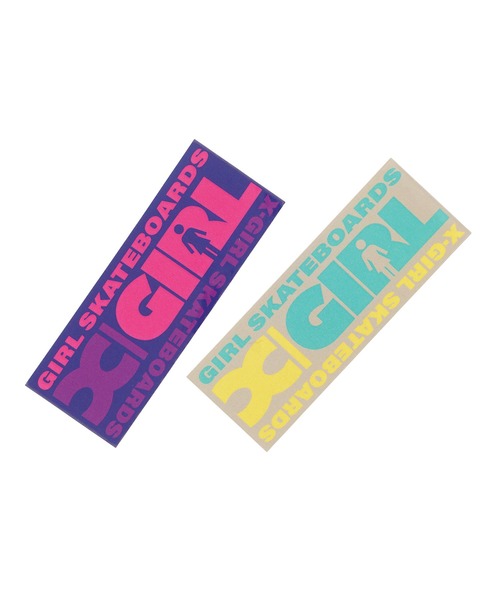 X-girl(エックスガール)の「GIRL SKATEBOARDS BOX STICKER(ステッカー/テープ・レディース・ブルー/ベージュ・ONE SIZE)」の3枚目の写真
