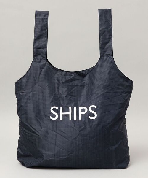 SHIPS（シップス）の「【WEB限定】SHIPS: パッカブル ナイロン SHIPS ロゴ エコ バッグ（エコバッグ/サブバッグ・メンズ・ネイビー/ピンク/ブルー/ブラック・ONE SIZE）」の9枚目の写真