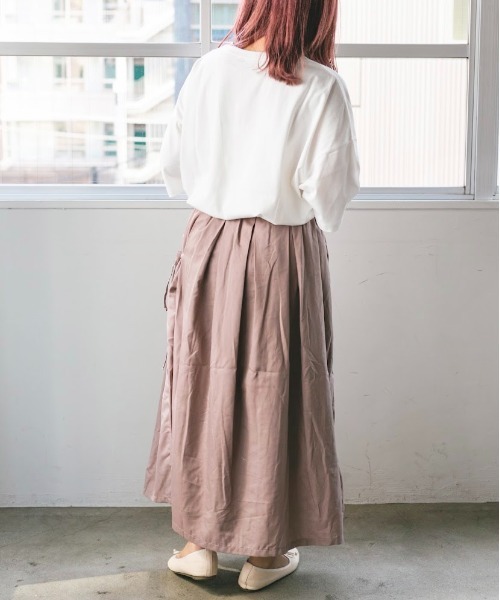 nemne store(ネンネストア)の「あずきミルクのリボンフレアスカート(スカート・レディース・アイボリー/モカ・F)」の18枚目の写真