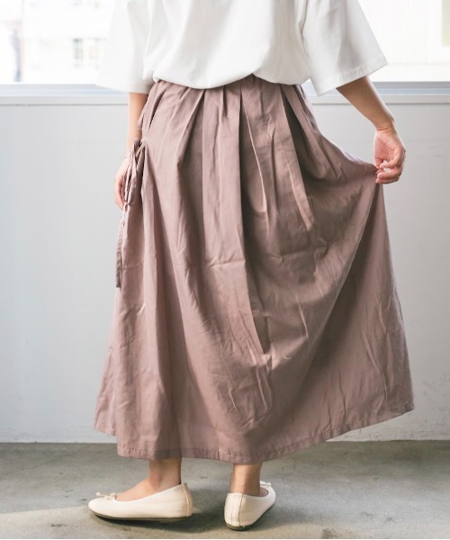 nemne store(ネンネストア)の「あずきミルクのリボンフレアスカート(スカート・レディース・アイボリー/モカ・F)」の15枚目の写真
