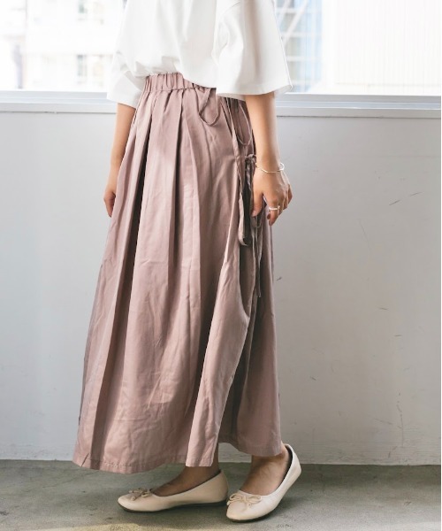 nemne store(ネンネストア)の「あずきミルクのリボンフレアスカート(スカート・レディース・アイボリー/モカ・F)」の8枚目の写真