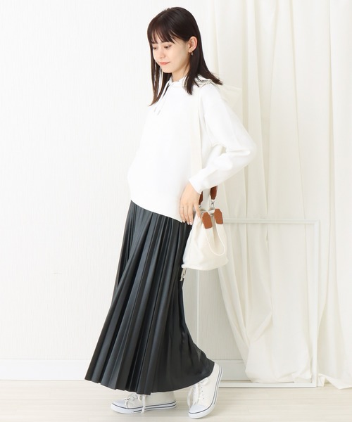 libelle more(リベル モア)の「フェイクレザー アコーディオンプリーツスカート(スカート・レディース・モカ/ゴールド/アイボリー/ブラック/グリーン系その他・L/M)」の15枚目の写真