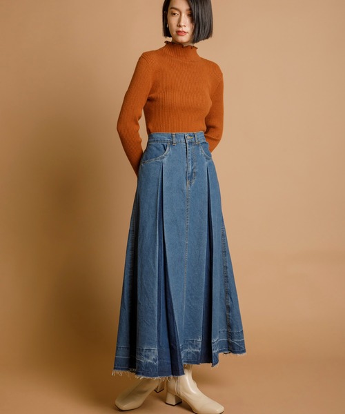 CIENA（シエナ）の「インバーデットフレアデニムスカート（スカート・レディース・ブラック/インディゴブルー・FREE）」の10枚目の写真