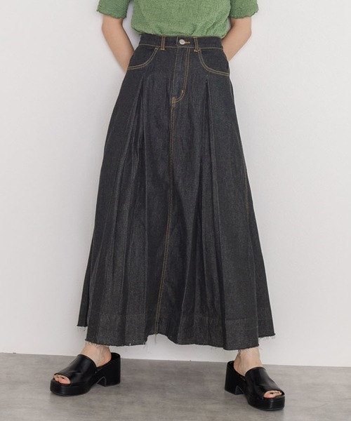 w closet（ダブルクローゼット）の「インバーデットデニムスカート（デニムスカート・レディース・ブラック/ネイビー/ブルー・FREE）」の2枚目の写真