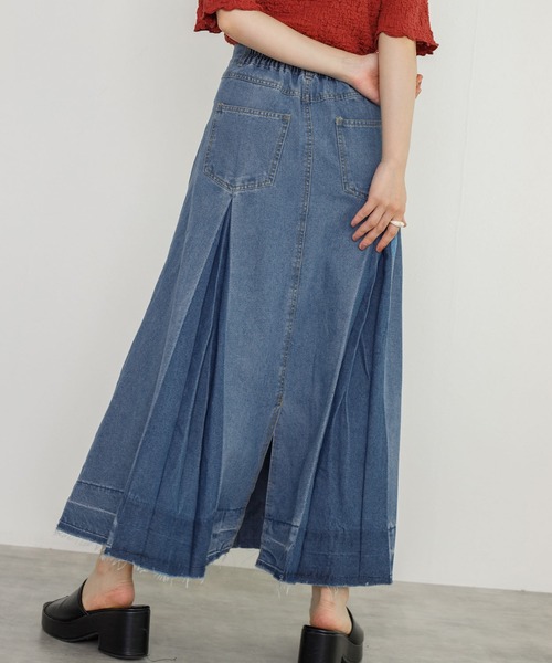 w closet（ダブルクローゼット）の「インバーデットデニムスカート（デニムスカート・レディース・ブラック/ネイビー/ブルー・FREE）」の6枚目の写真