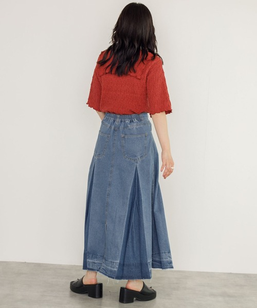 w closet（ダブルクローゼット）の「インバーデットデニムスカート（デニムスカート・レディース・ブラック/ネイビー/ブルー・FREE）」の7枚目の写真