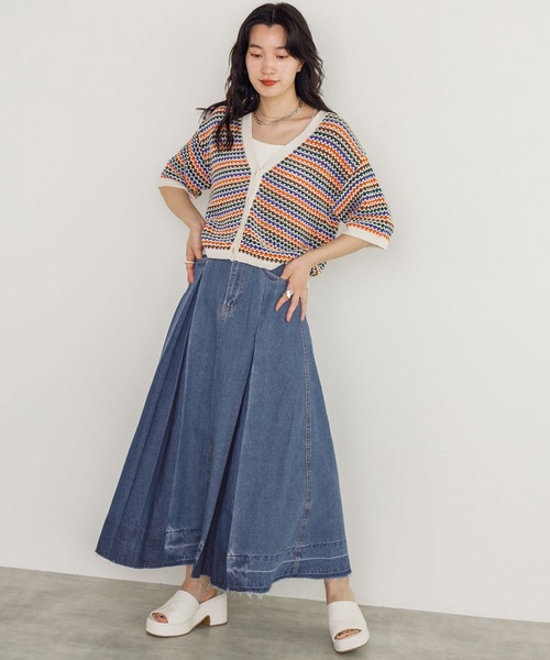 w closet（ダブルクローゼット）の「インバーデットデニムスカート（デニムスカート・レディース・ブラック/ネイビー/ブルー・FREE）」の14枚目の写真