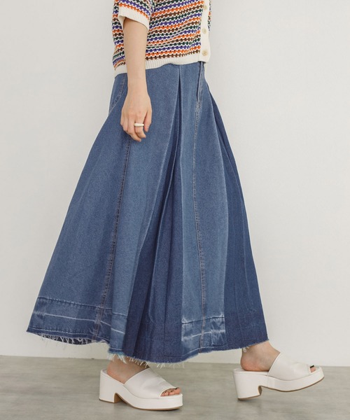 w closet（ダブルクローゼット）の「インバーデットデニムスカート（デニムスカート・レディース・ブラック/ネイビー/ブルー・FREE）」の15枚目の写真