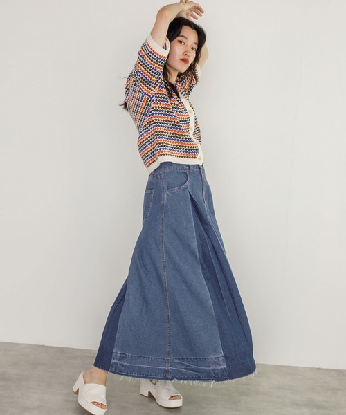 w closet（ダブルクローゼット）の「インバーデットデニムスカート（デニムスカート・レディース・ブラック/ネイビー/ブルー・FREE）」の17枚目の写真