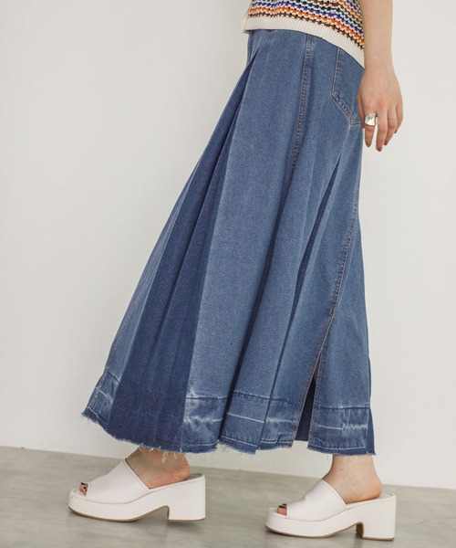 w closet（ダブルクローゼット）の「インバーデットデニムスカート（デニムスカート・レディース・ブラック/ネイビー/ブルー・FREE）」の21枚目の写真