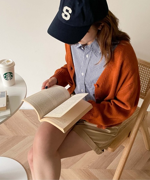 WEGO（ウィゴー）の「WEGO/コンパクトVネックカーディガン（カーディガン/ボレロ・レディース・グリーン/オレンジ/ベージュ/オフホワイト/パープル/ブラック/イエロー/ブルー/ピンク/ケリー/ライトイエロー・FREE）」の11枚目の写真