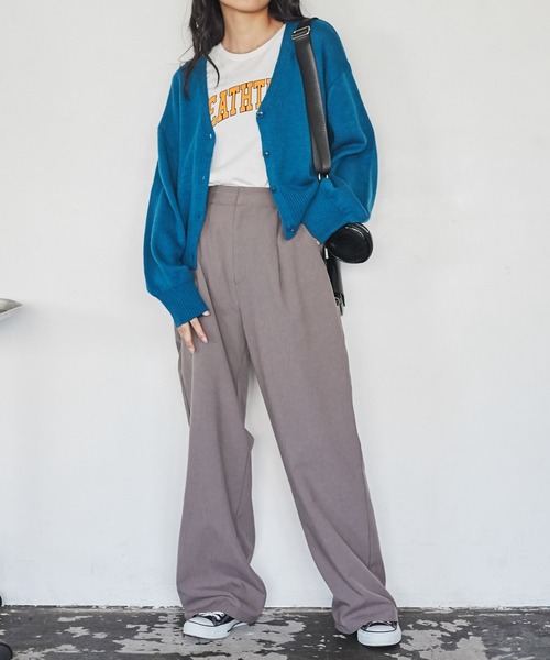 WEGO（ウィゴー）の「WEGO/コンパクトVネックカーディガン（カーディガン/ボレロ・レディース・グリーン/オレンジ/ベージュ/オフホワイト/パープル/ブラック/イエロー/ブルー/ピンク/ケリー/ライトイエロー・FREE）」の16枚目の写真