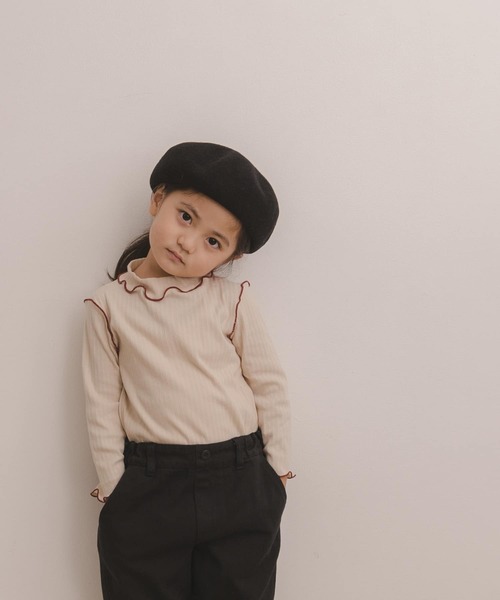 URBAN RESEARCH DOORS（アーバンリサーチドアーズ）の「配色メローリブカットソー(KIDS)（Tシャツ/カットソー・キッズ・ベージュ/グレー・120/105/150/135）」の2枚目の写真