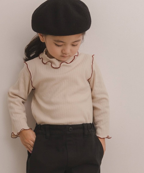 URBAN RESEARCH DOORS（アーバンリサーチドアーズ）の「配色メローリブカットソー(KIDS)（Tシャツ/カットソー・キッズ・ベージュ/グレー・120/105/150/135）」の3枚目の写真