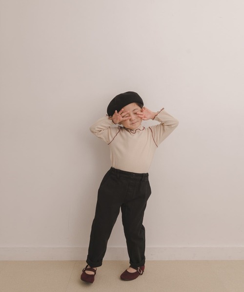 URBAN RESEARCH DOORS（アーバンリサーチドアーズ）の「配色メローリブカットソー(KIDS)（Tシャツ/カットソー・キッズ・ベージュ/グレー・120/105/150/135）」の7枚目の写真