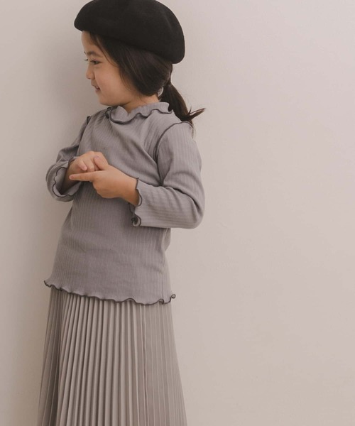 URBAN RESEARCH DOORS（アーバンリサーチドアーズ）の「配色メローリブカットソー(KIDS)（Tシャツ/カットソー・キッズ・ベージュ/グレー・120/105/150/135）」の14枚目の写真