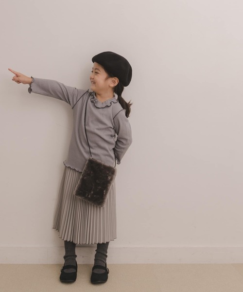 URBAN RESEARCH DOORS（アーバンリサーチドアーズ）の「配色メローリブカットソー(KIDS)（Tシャツ/カットソー・キッズ・ベージュ/グレー・120/105/150/135）」の15枚目の写真