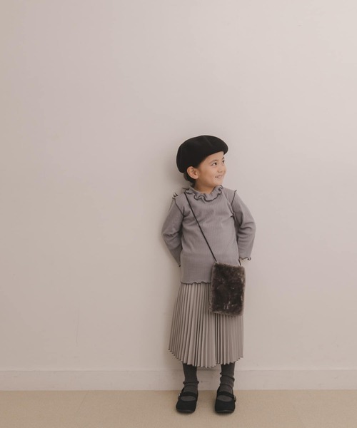 URBAN RESEARCH DOORS（アーバンリサーチドアーズ）の「配色メローリブカットソー(KIDS)（Tシャツ/カットソー・キッズ・ベージュ/グレー・120/105/150/135）」の16枚目の写真