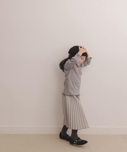 URBAN RESEARCH DOORS（アーバンリサーチドアーズ）の「配色メローリブカットソー(KIDS)（Tシャツ/カットソー・キッズ・ベージュ/グレー・120/105/150/135）」の17枚目の写真