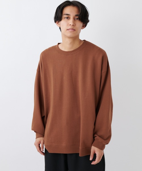 CIAOPANIC(チャオパニック)の「スーパービッグシルエットクルーネックトレーナー/オーバーサイズ(スウェット・メンズ・ブラウン/ブラック・マルチサイズ)」の1枚目の写真