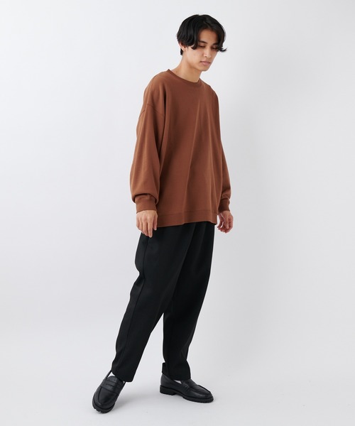 CIAOPANIC(チャオパニック)の「スーパービッグシルエットクルーネックトレーナー/オーバーサイズ(スウェット・メンズ・ブラウン/ブラック・マルチサイズ)」の12枚目の写真