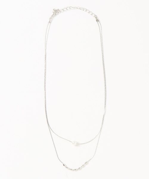 Q（キュー）の「ポイントパール2連ネックレス（ネックレス・レディース・シルバー/ゴールド・ONE SIZE）」の4枚目の写真