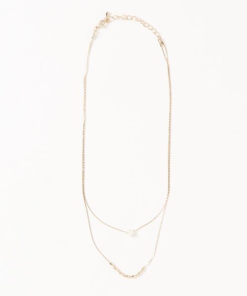 Q（キュー）の「ポイントパール2連ネックレス（ネックレス・レディース・シルバー/ゴールド・ONE SIZE）」の5枚目の写真