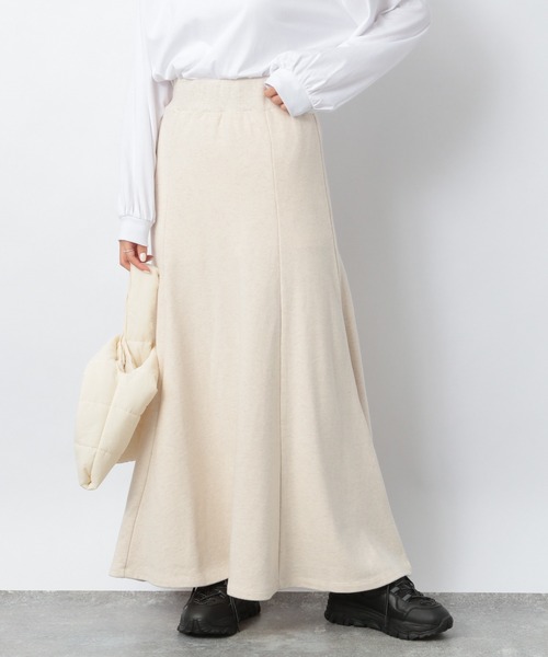 Heather（ヘザー）の「セルフィ―ウラケフレアロングスカート 237203（スカート・レディース・アイボリー/グレー・FREE）」の5枚目の写真