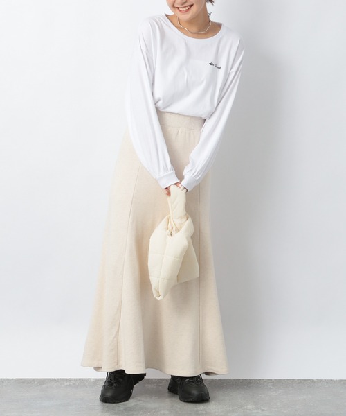 Heather（ヘザー）の「セルフィ―ウラケフレアロングスカート 237203（スカート・レディース・アイボリー/グレー・FREE）」の15枚目の写真