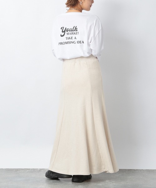 Heather（ヘザー）の「セルフィ―ウラケフレアロングスカート 237203（スカート・レディース・アイボリー/グレー・FREE）」の18枚目の写真