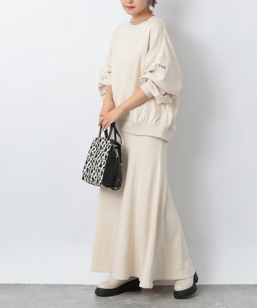 Heather（ヘザー）の「セルフィ―ウラケフレアロングスカート 237203（スカート・レディース・アイボリー/グレー・FREE）」の20枚目の写真