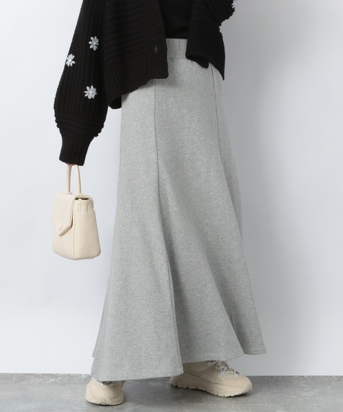 Heather（ヘザー）の「セルフィ―ウラケフレアロングスカート 237203（スカート・レディース・アイボリー/グレー・FREE）」の6枚目の写真