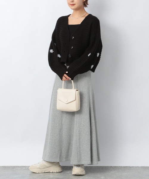 Heather（ヘザー）の「セルフィ―ウラケフレアロングスカート 237203（スカート・レディース・アイボリー/グレー・FREE）」の16枚目の写真