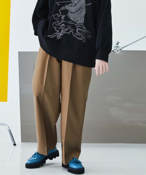 MAISON SPECIAL（メゾンスペシャル）の「《ユニセックスアイテム》マルチファブリック1タックイージープライムワイドパンツ 【MAISON SPECIAL/メゾンスペシャル】（スラックス・メンズ・ピンク/ブルー/カーキ/ブラック/ダークブラック/ブラウン・1/0/2）」の5枚目の写真