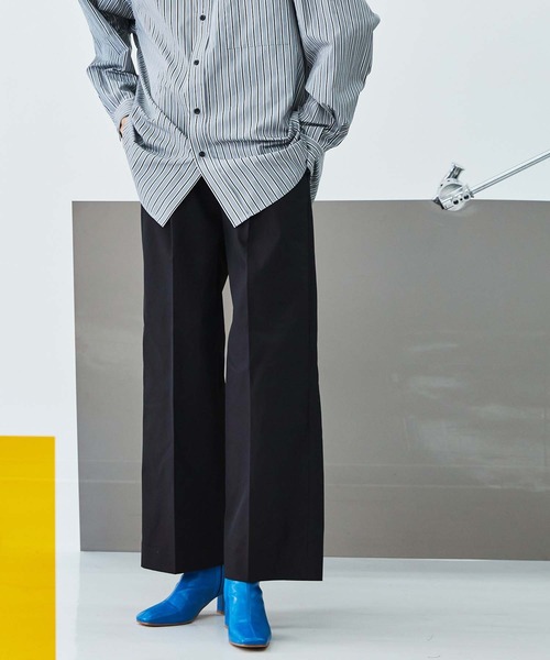 MAISON SPECIAL（メゾンスペシャル）の「《ユニセックスアイテム》マルチファブリック1タックイージープライムワイドパンツ 【MAISON SPECIAL/メゾンスペシャル】（スラックス・メンズ・ピンク/ブルー/カーキ/ブラック/ダークブラック/ブラウン・1/0/2）」の2枚目の写真