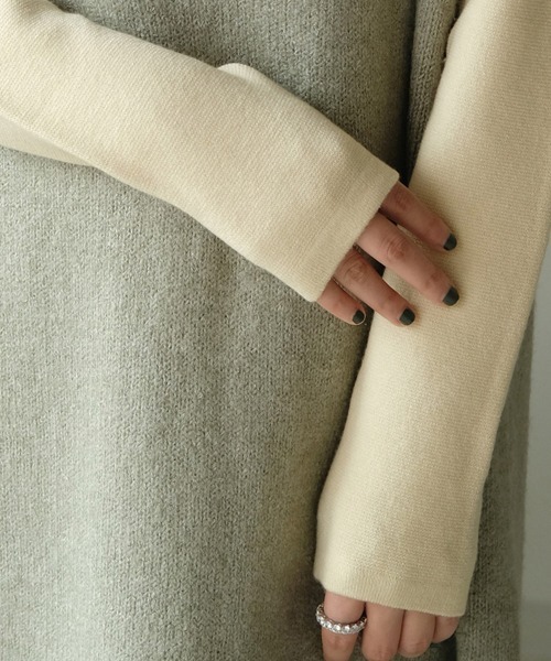 Bab（バブ）の「【WEB限定】プチハイネック長袖ニットトップス（ニット/セーター・レディース・ブラック/グレー/アイボリー/ミント/ベージュ・38）」の8枚目の写真