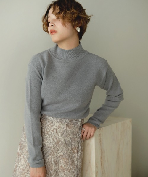 Bab（バブ）の「【WEB限定】プチハイネック長袖ニットトップス（ニット/セーター・レディース・ブラック/グレー/アイボリー/ミント/ベージュ・38）」の11枚目の写真