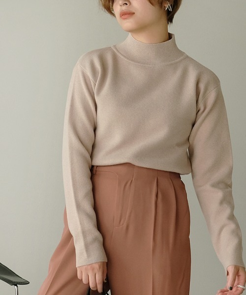 Bab（バブ）の「【WEB限定】プチハイネック長袖ニットトップス（ニット/セーター・レディース・ブラック/グレー/アイボリー/ミント/ベージュ・38）」の19枚目の写真