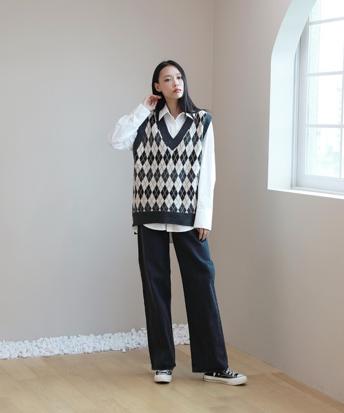 by muni:r（バイ ムニール）の「おすすめ! ハイウエスト ストレート デニム パンツ（デニムパンツ・レディース・グレー/ブルー・MEDIUM/SMALL）」の7枚目の写真