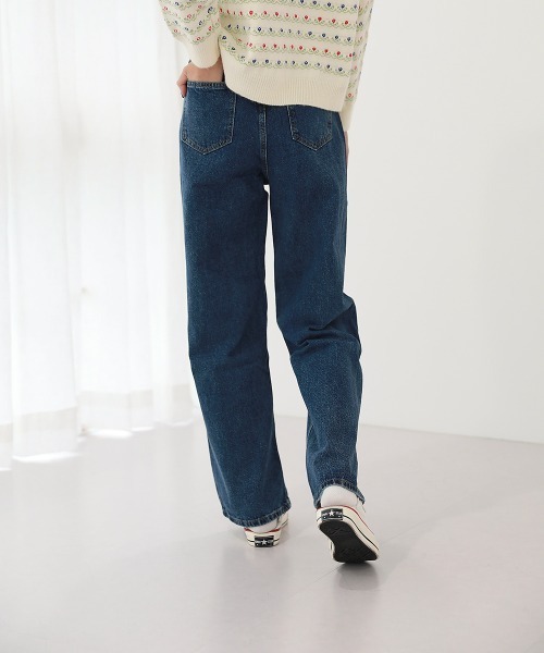 by muni:r（バイ ムニール）の「おすすめ! ハイウエスト ストレート デニム パンツ（デニムパンツ・レディース・グレー/ブルー・MEDIUM/SMALL）」の10枚目の写真