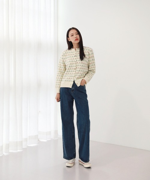 by muni:r（バイ ムニール）の「おすすめ! ハイウエスト ストレート デニム パンツ（デニムパンツ・レディース・グレー/ブルー・MEDIUM/SMALL）」の12枚目の写真