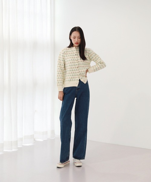 by muni:r（バイ ムニール）の「おすすめ! ハイウエスト ストレート デニム パンツ（デニムパンツ・レディース・グレー/ブルー・MEDIUM/SMALL）」の4枚目の写真