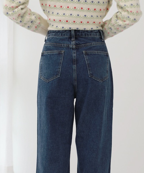 by muni:r（バイ ムニール）の「おすすめ! ハイウエスト ストレート デニム パンツ（デニムパンツ・レディース・グレー/ブルー・MEDIUM/SMALL）」の8枚目の写真